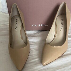 Via Spiga V-Carola Nude Leather Pumps | Size 5M | New in Box